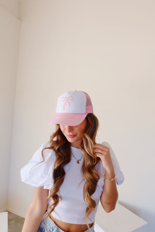PINK BOW CAP