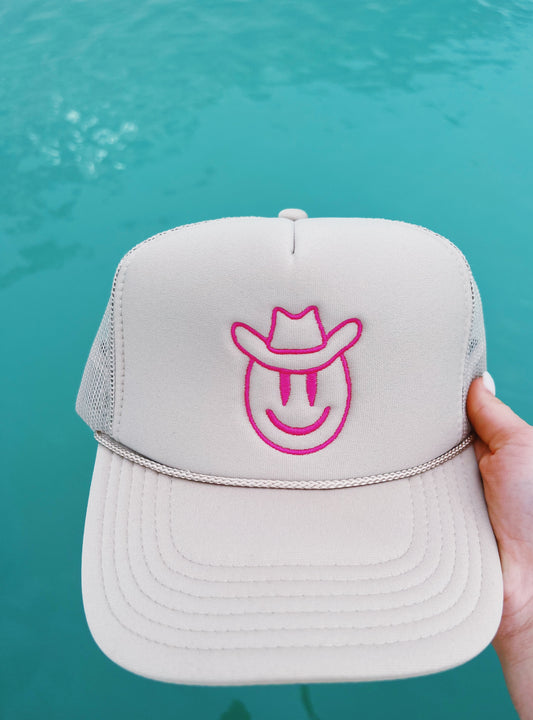 KHAKI COLOR COWBOY TRUCKER HAT ☻