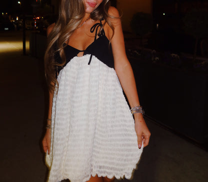 CREAM & WHITE PARTY DRESS