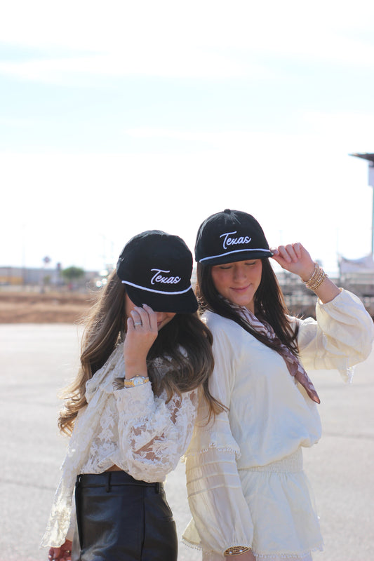 BLACK TEXAS CORDUROY CAP