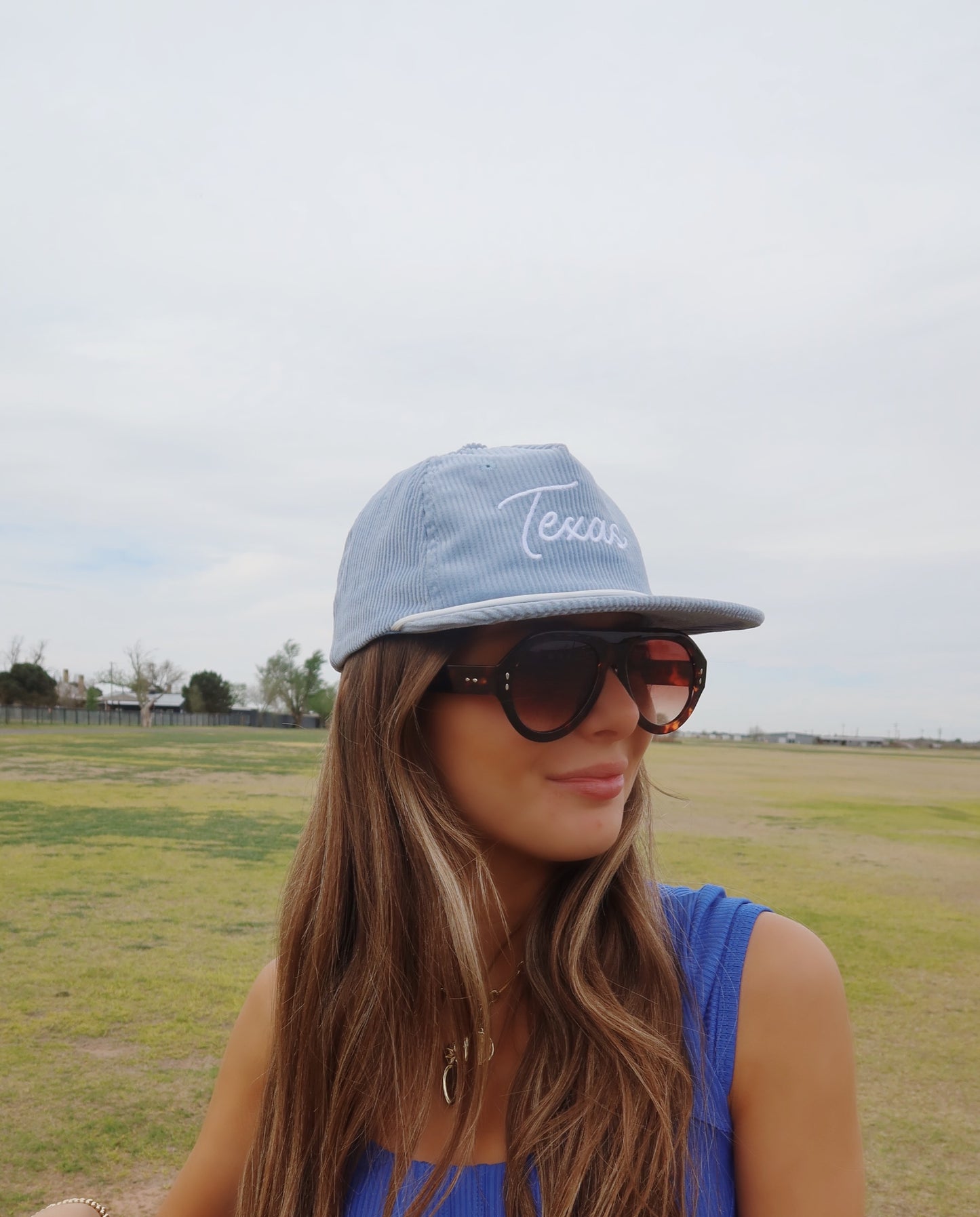BABY BLUE TEXAS CORDUROY HAT
