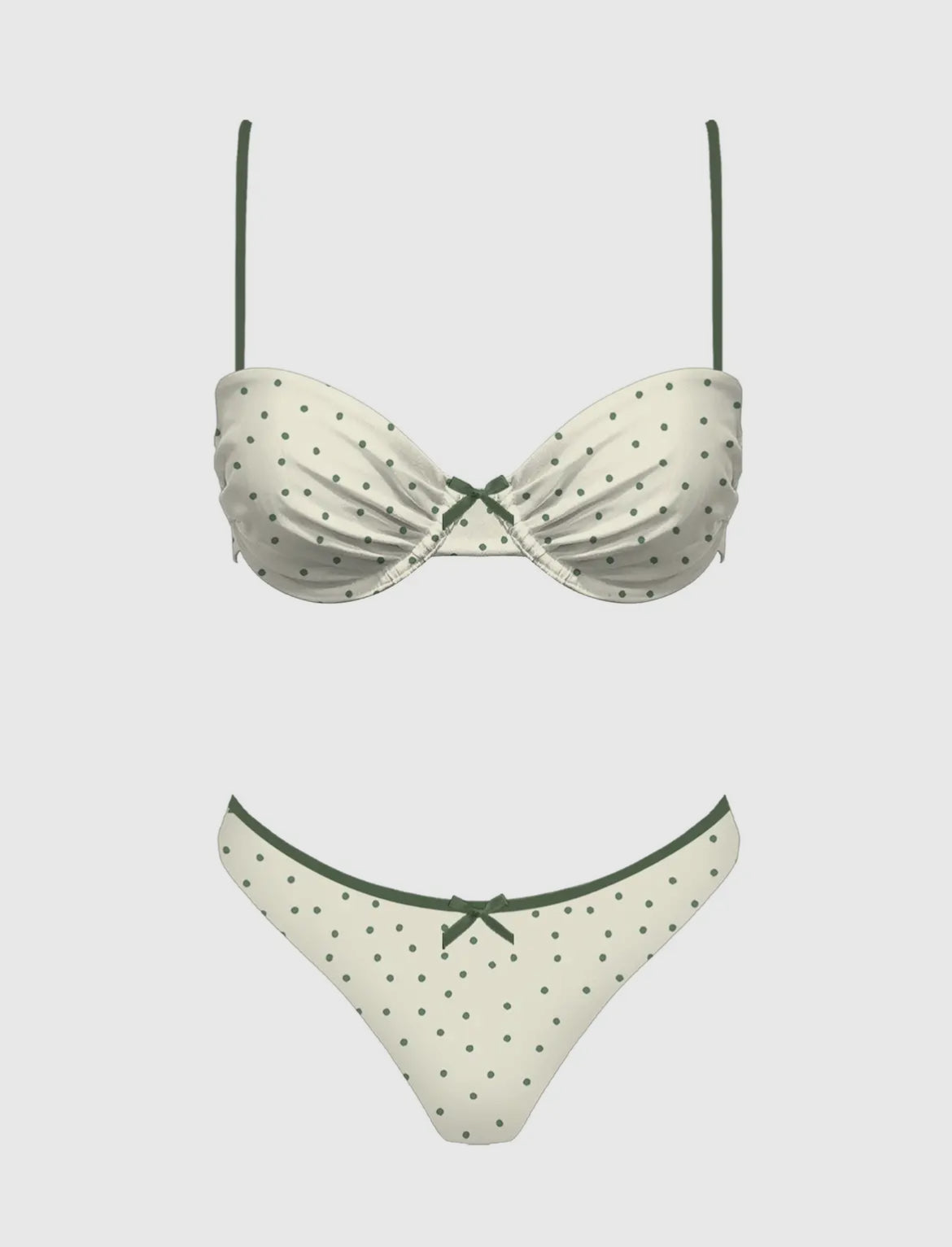 OLIVE GREEN POLKADOT SWIMSUIT