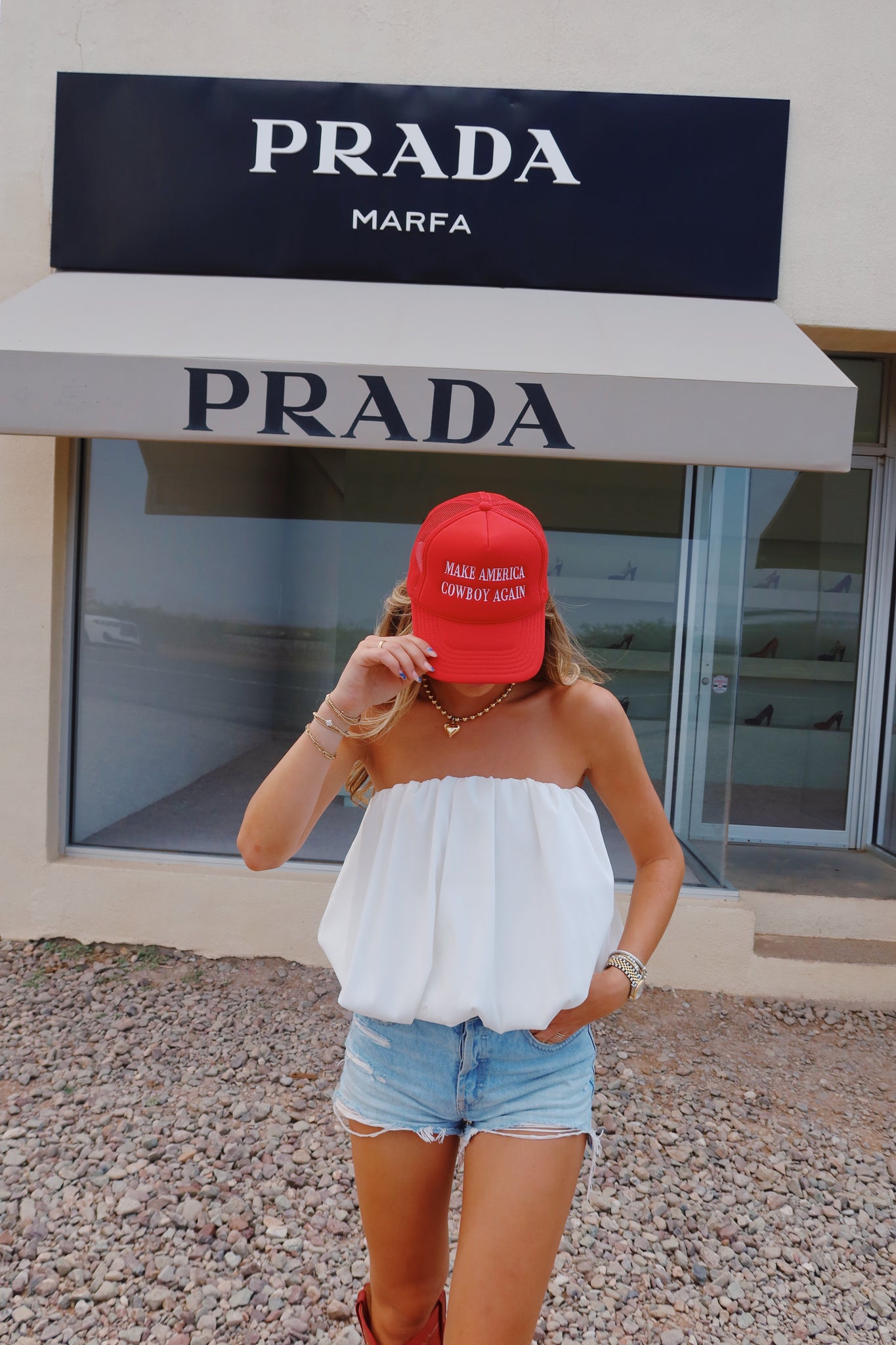 MAKE AMERICA COWBOY AGAIN RED TRUCKER