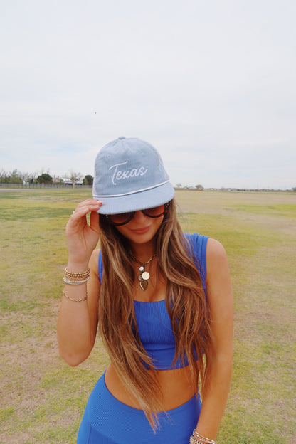 BABY BLUE TEXAS CORDUROY HAT