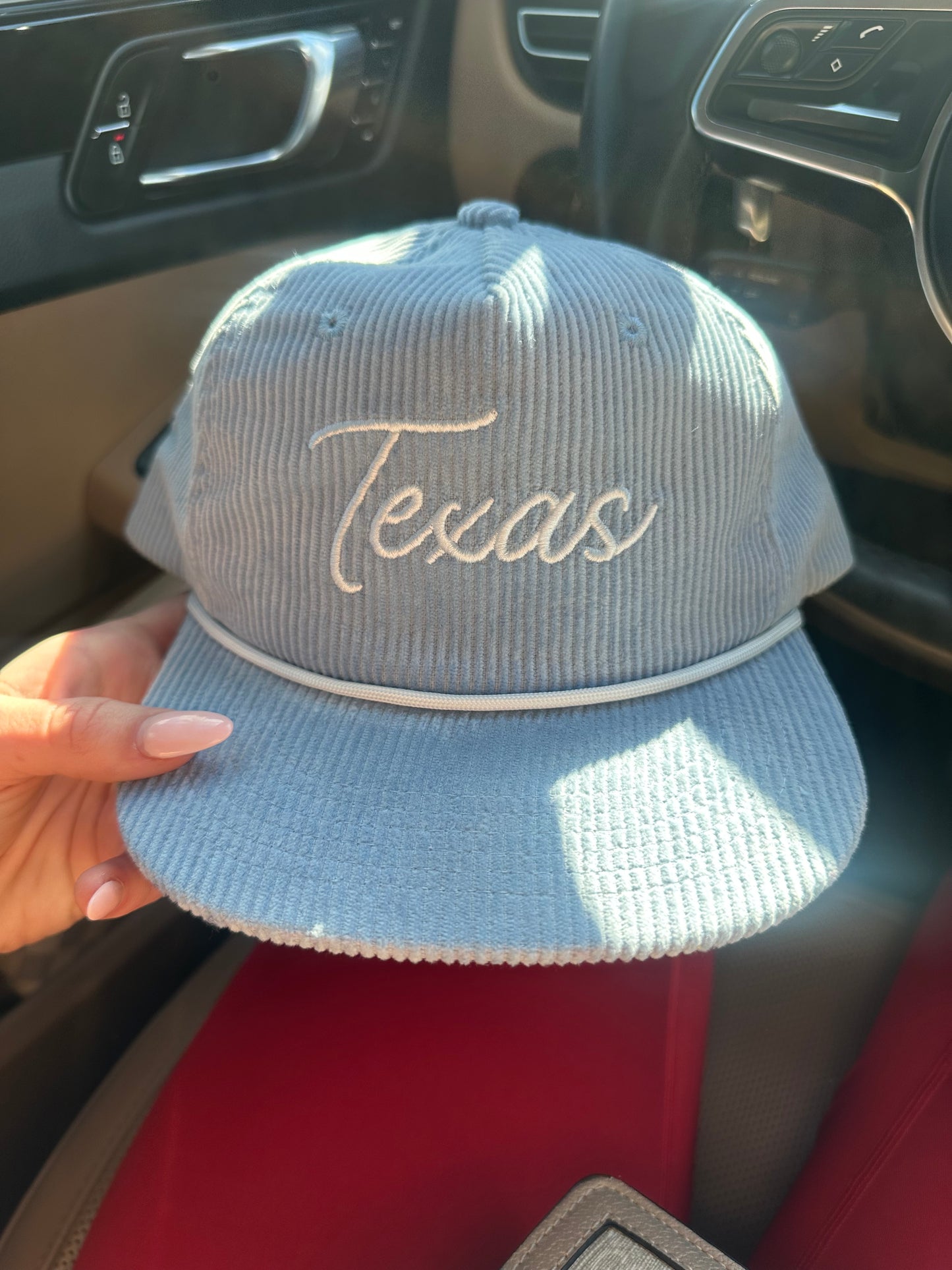 BABY BLUE TEXAS CORDUROY HAT