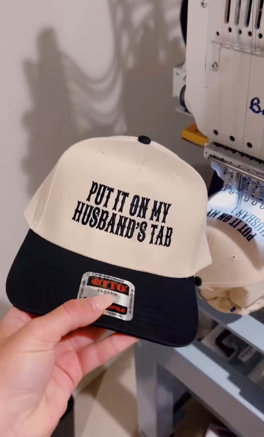 PUT IT ON MY HUSBANDS TAB - TAN AND BLACK