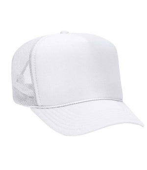 WHITE TRUCKER HAT (FOR PEARL LETTERS) ☻