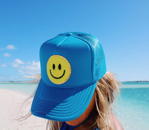 ELECTRIC BLUE WITH YELLOW SMILEY ☻
