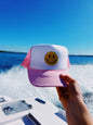 TWO TONED WHITE/PINK WITH SPARKLY SMILEY ☻