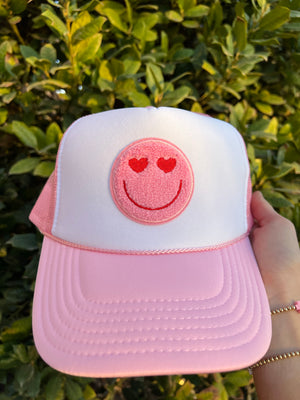 TWO TONED LIGHT PINK HEART SMILEY FACE ☻
