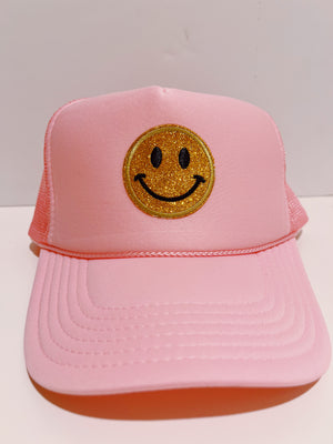 LIGHT PINK TRUCKER WITH SPARKLY SMILEY ☻