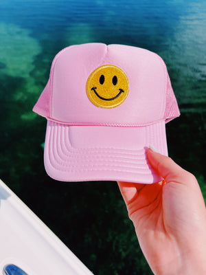 LIGHT PINK TRUCKER WITH SPARKLY SMILEY ☻