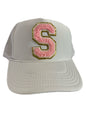 CUSTOMIZE IT MONOGRAM WHITE TRUCKER CAP ☻
