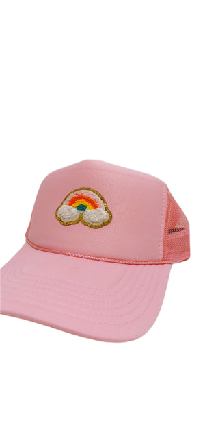LIGHT PINK TRUCKER WITH RAINBOW PATCH ☻