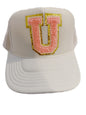CUSTOMIZE IT MONOGRAM WHITE TRUCKER CAP ☻